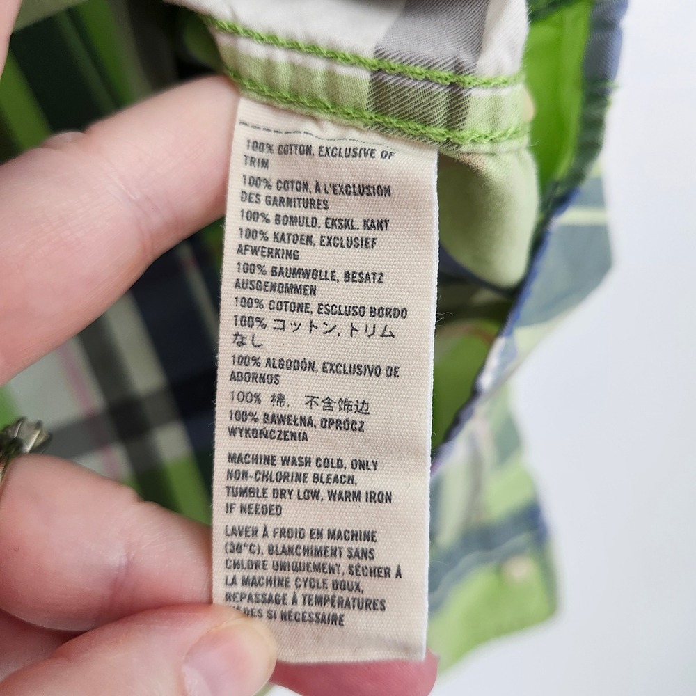 Abercrombie Fitch Mens Muscle Fit Shirt Small Green Blue Plaid Frat Boy Prep - Picture 6 of 10